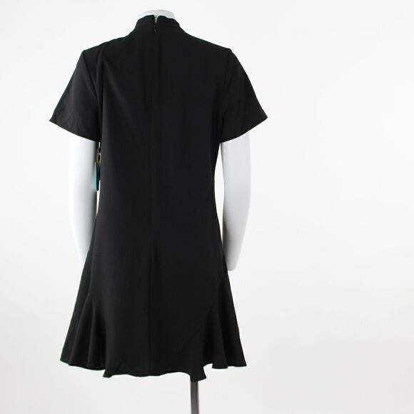 CeCe Bow Neck Short Sleeve Dress in Rich Black - Picture 3 of 5